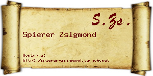 Spierer Zsigmond névjegykártya